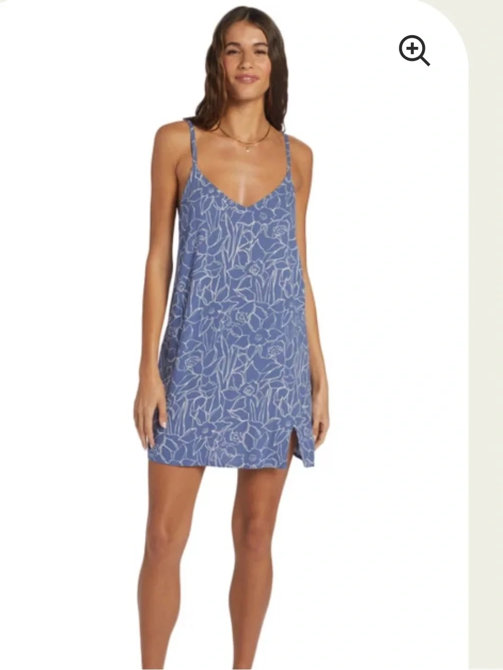 Roxy Daytrip Mini V-Neck Slip Dress - Bijou Bue Linear Floral XS NWT